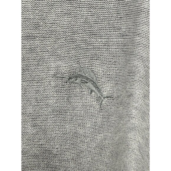 Tommy Bahama XL Gray Cotton Pullover Sweater Long Sleeve Marlin Logo - Picture 5 of 6